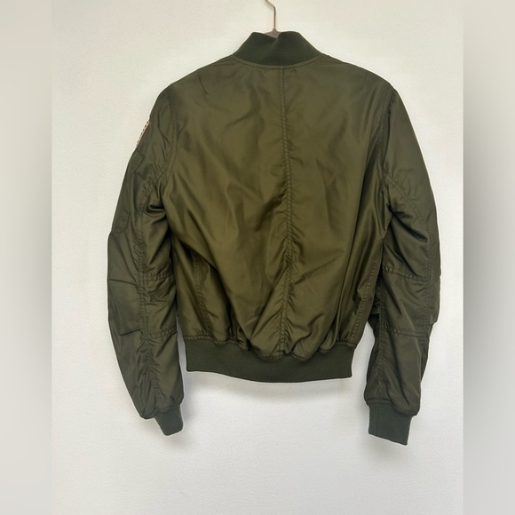 Topshop green bomber jacket women’s size 2 - Picture 8 of 9